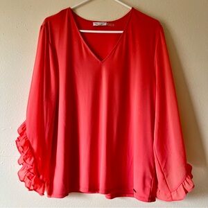 Pretty in Peach Calvin Klein V-Neck Top